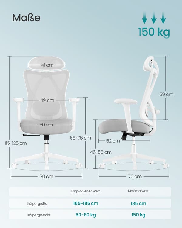 Ergonomisk kontorsstol, skrivbordsstol, datorstol