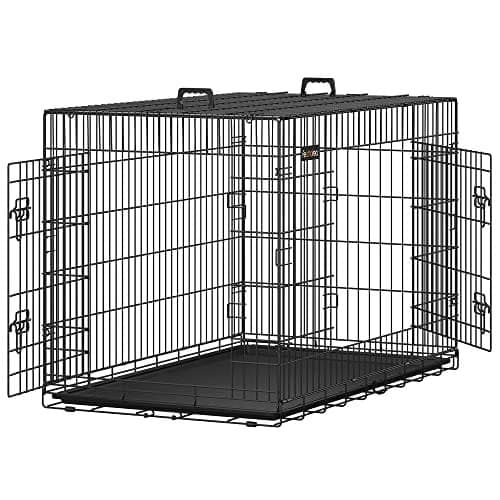Hundekurv, Foldbar, 122 Cm Lang, 2 Døre, Xxl, Sort