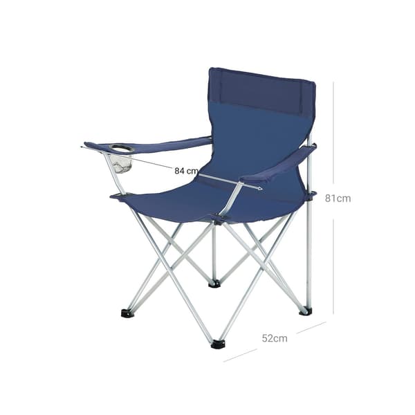 Hopfällbara campingstolar, set med 2 utomhusstolar, bärbara