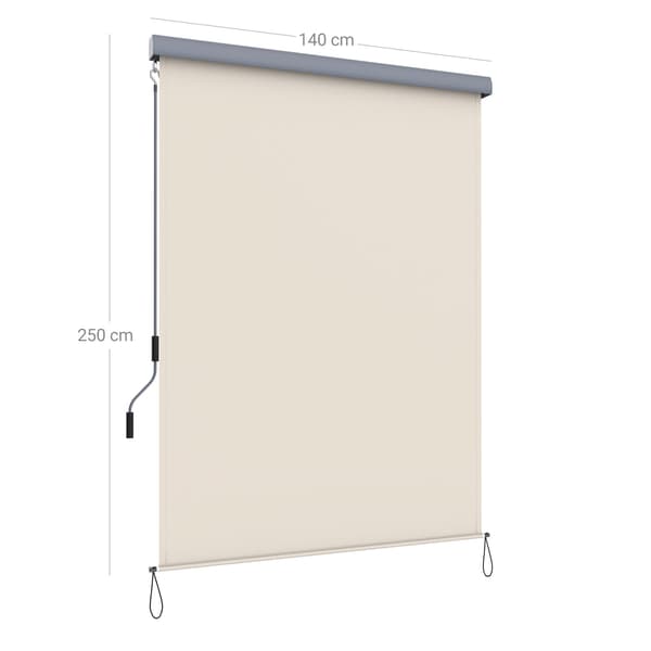 Side markise 1,6 x 3,5 m (H x L) til balkon, terrasse, terrasse