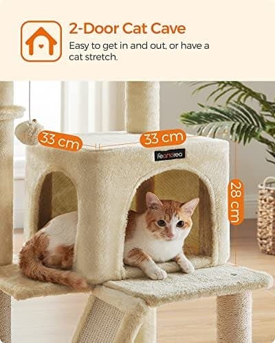 Kattträd, Katttorn, Förlängd Abborre För Stora Katter, Beige