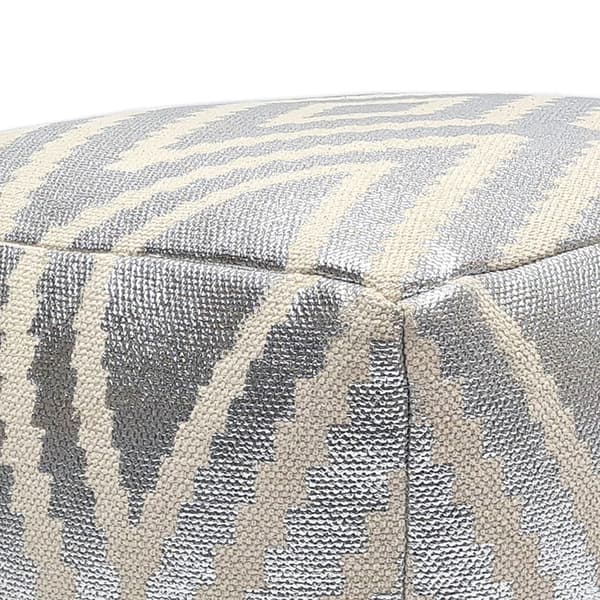 Siddeterning Fodskammel POUF – metallisk sølv