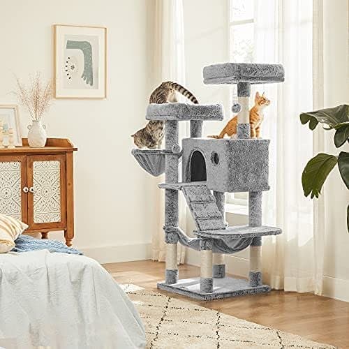 Cat Scratching Post med Mjukt Omslag Gråblått
