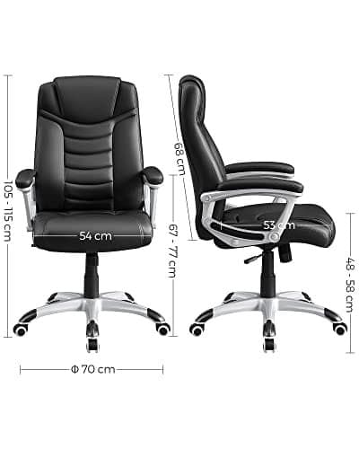 Songmics OBG21B - Kontorstol, sort farve