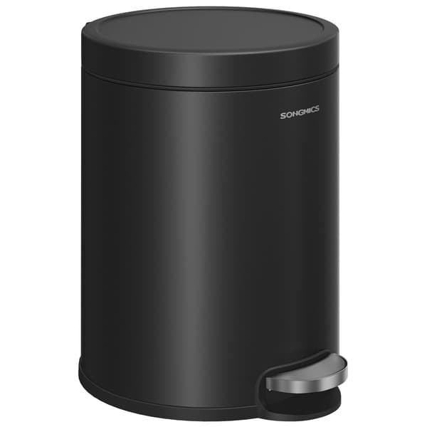 Badrumsavfallshink, 6 liters stålbehållare, innerhink, för avfall, sovrum, bläcksvart