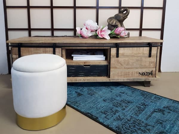 Samettijakkara Decoration Stool säilytystilalla