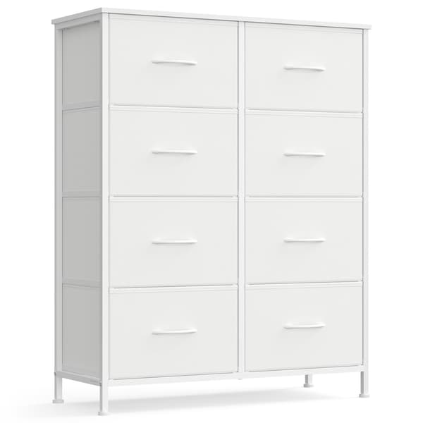 Kommode, stål, MDF, 8 skuffer i non-woven stof