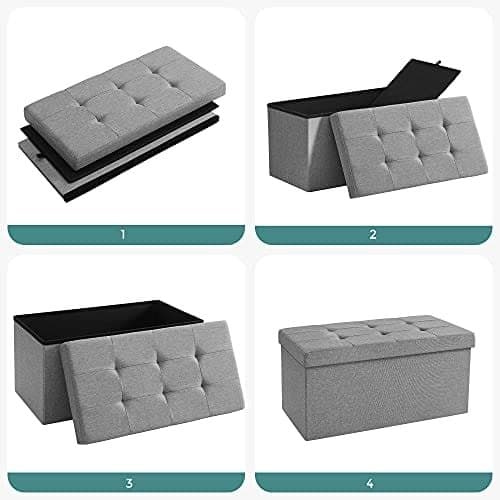 Songmics Ottoman Storage Chest Folding Toy Box Alsidil