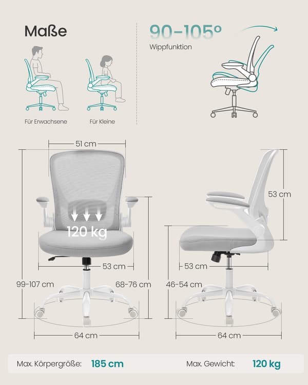 Kontorsstol med vridfunktion, ergonomisk