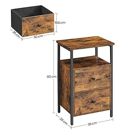 Vasagle Bedside Table, 38 x 28 x 60 Let521b01