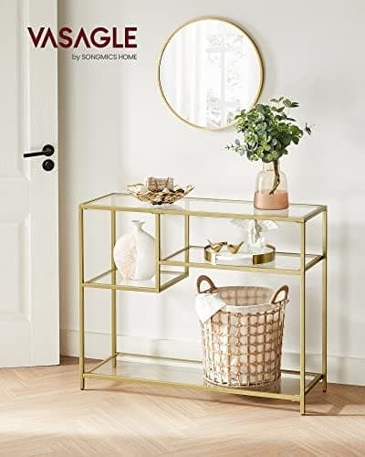 Vasagle konsol Bord 100x35x80cm Farve guld