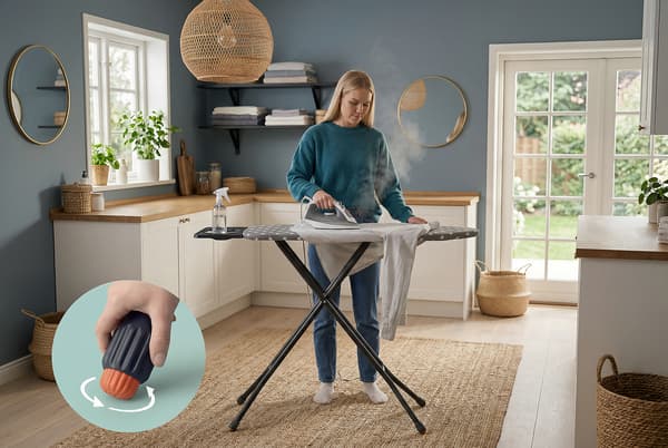 Strykbräda 120x38cm Promis PKD50 STAR solid med justerbar stabilitet