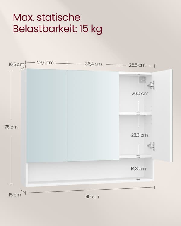 Medicinskabsspejl, Cloud White