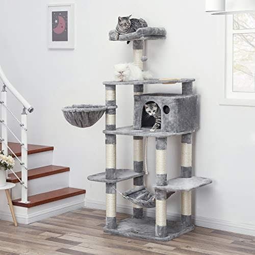 Feandrea Cat Tree, Play Tower 164 cm, lysegrå PCT99W