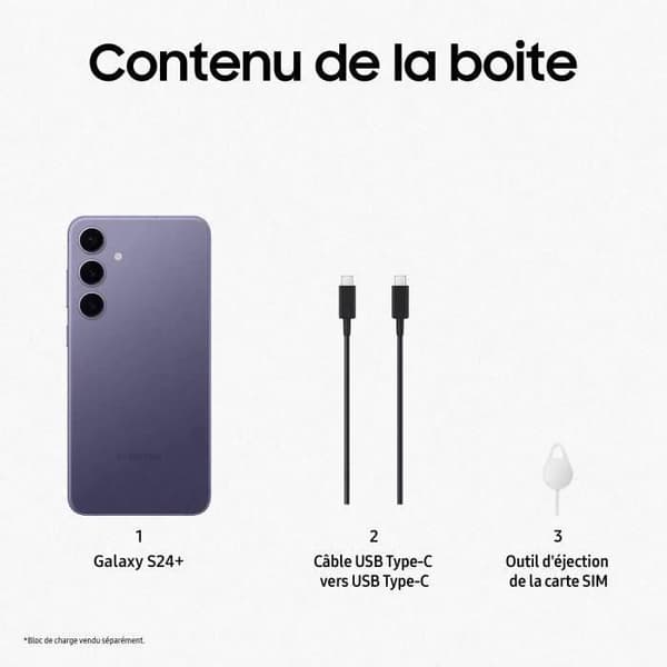 SAMSUNG Galaxy S24 Plus Smartphone 512 Go Indigo - Reconditionerad - Skick: Acceptabelt