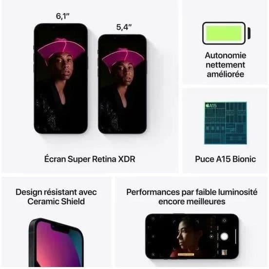 APPLE iPhone 13 128 GB Midnight (2021) - Begagnad - Utmärkt skick