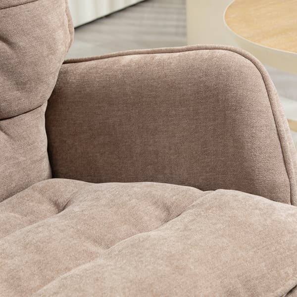 HOMCOM Gungstol med chenille-look för sovrummet, brun