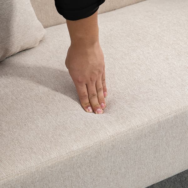 HOMCOM 2-sits soffa med 2 prydnadskuddar, stoppad dubbelsoffa med sammetstyg