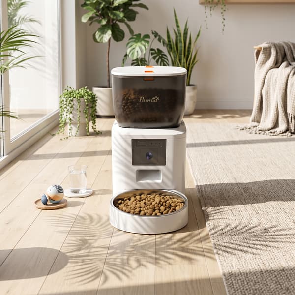 PawHut Foderautomat Katt, 2,4G WiFi 4L Kattfoderautomat med App