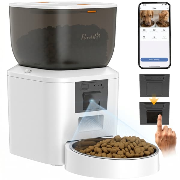PawHut Foderautomat Katt, 2,4G WiFi 4L Kattfoderautomat med App