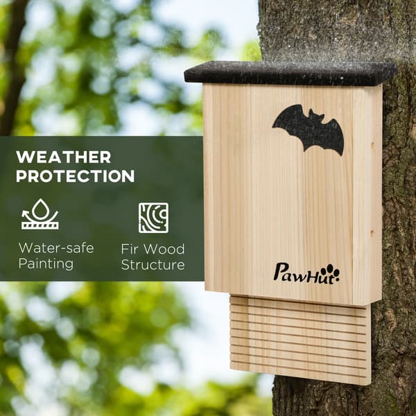 PawHut Fladdermushus 3-pack, Fladdermushus Holk för Fladdermöss, Trä