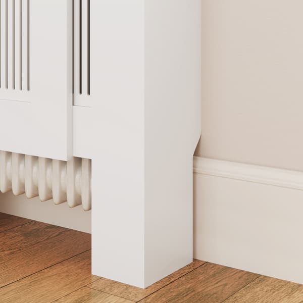 HOMCOM Radiatorskydd utdragbart Radiatoröverdrag med hylla, lameller