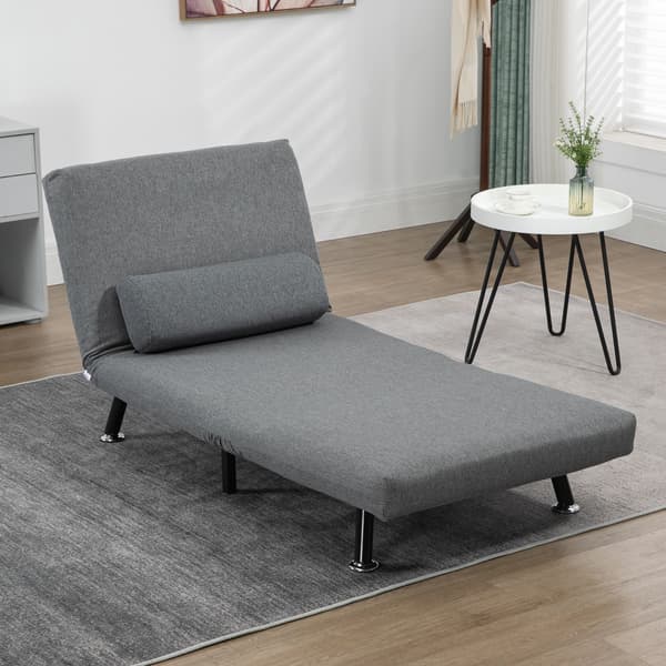 HOMCOM Fällbar säng, sovfåtölj, gästsäng, bäddsoffa med justerbart ryggstöd
