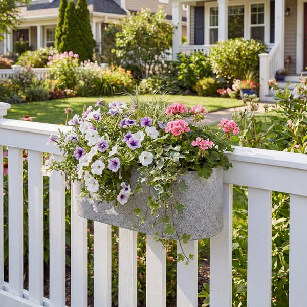 Outsunny 2-pack Blomkruka Hängande Planteringslåda med Dräneringssystem Hake