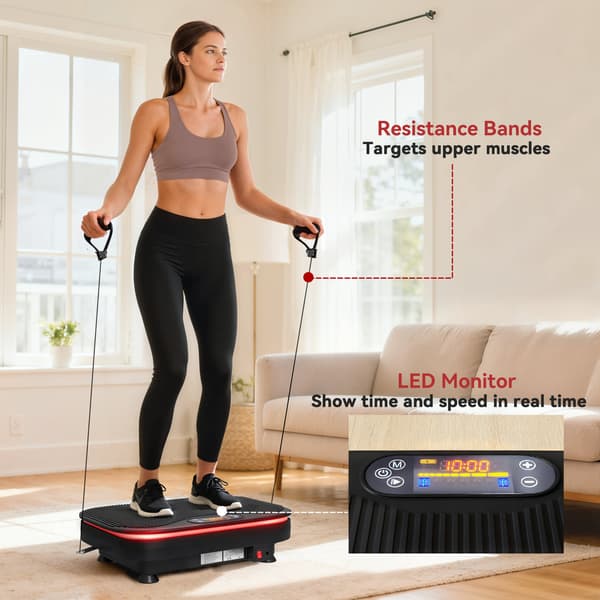 SPORTNOW Vibrationsplatta med 99 intensitetsnivåer och 3 förprogrammerade program