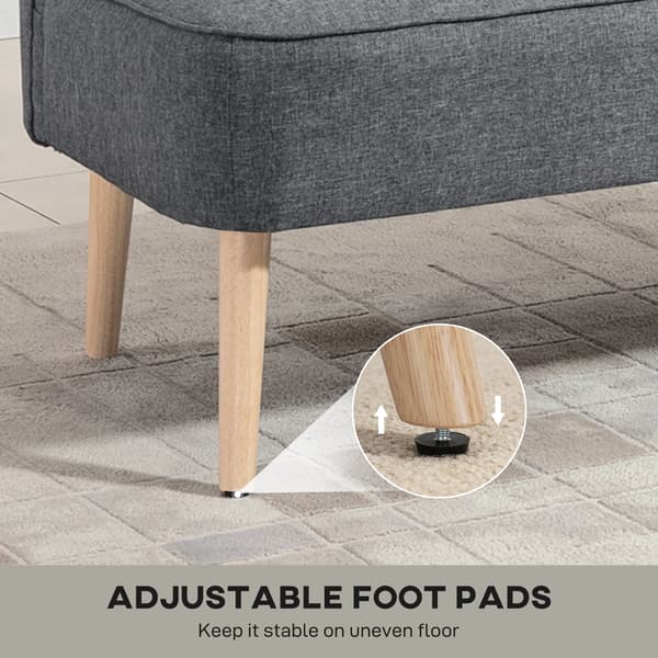 HOMCOM 2-sits soffa klädd soffa dubbelsoffa tvåsitsig soffa med linne-look