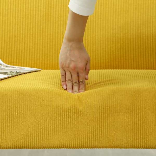 HOMCOM 2-sits soffa, soffa med manchesterlook, träben för sovrum, gul