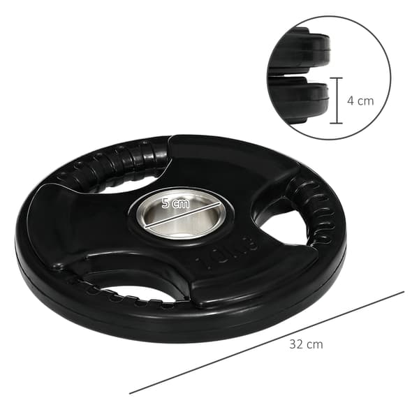 SPORTNOW 2-pack olympiska viktskivor 2 x 10 KG viktskivor för tyngdlyftning