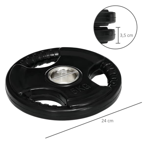 SPORTNOW 2-pack olympiska viktskivor 2 x 5 KG viktskivor för tyngdlyftning