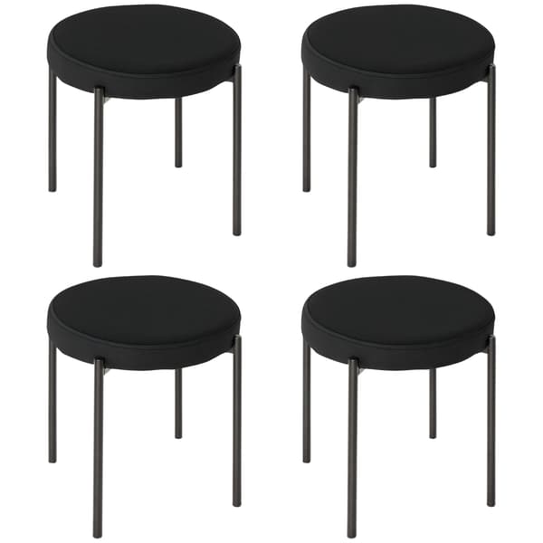 HOMCOM 4-pack matstolar köksstolar stål svart