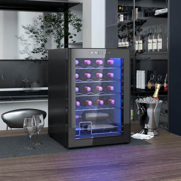 HOMCOM Vinkyl 20 flaskor 53L 5-18℃ Dryckeskyl