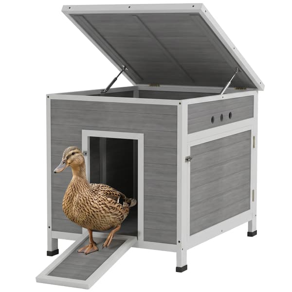 PawHut Ankhus, ankhus med sidodörr, ventilationshål, av gran