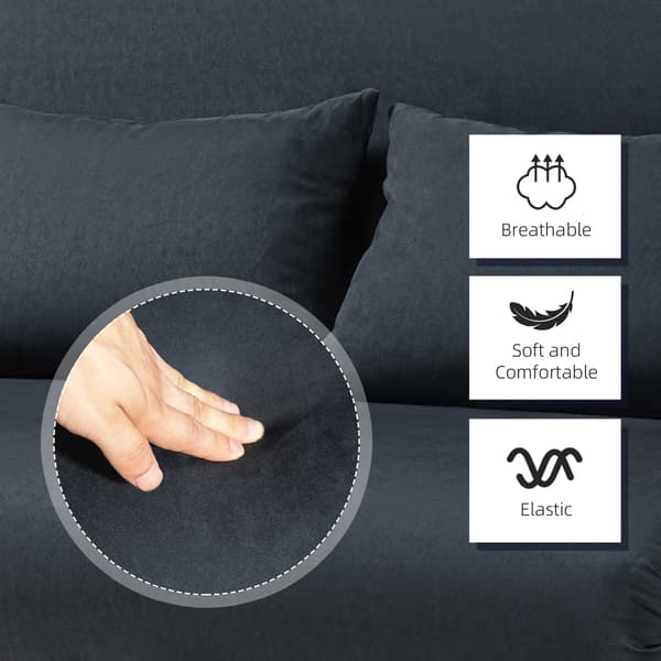 HOMCOM 2-sits soffa med sovfunktion bäddsoffa med justerbart ryggstöd
