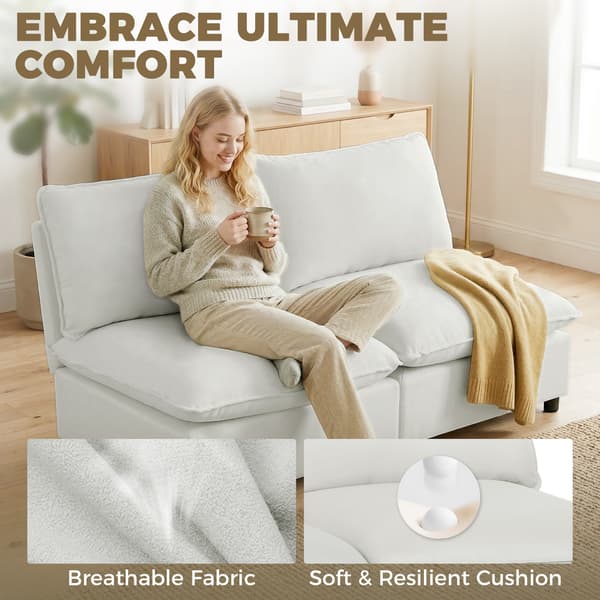 HOMCOM 2-sits soffa i konstläder 146 cm Modulär soffa för små utrymmen, grå
