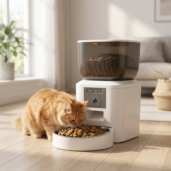 PawHut Foderautomat Katt, 2,4G WiFi 4L Kattfoderautomat med App
