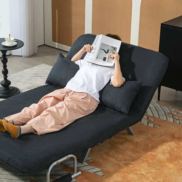 HOMCOM 2-sits soffa med sovfunktion bäddsoffa med justerbart ryggstöd