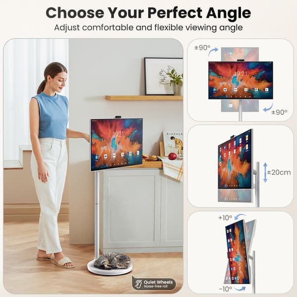 MESWAO 32" bærbart smart-tv på stativ  8+128 GB  Android 13   Touchscreen Full HD 1920x1080  8-core processor