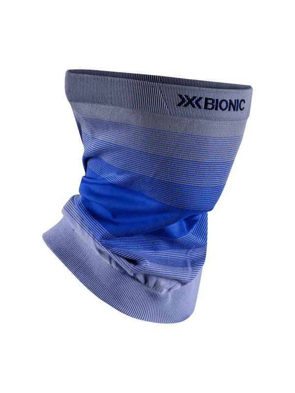 X-BIONIC Invent Fx Neckwarmer halsvärmare med 3D Bionic Sphere System, Blossom Blue/Light Grey/Optical White, S/M