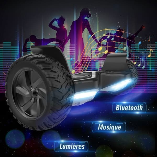 Hoverboard RCB 8.5 Tommer Elektrisk Scooter Off-Road Gyropode Hummer Bluetooth LED + Hoverkart Karting Justerbar Sort