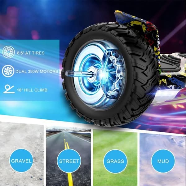 RCB Hoverboard 8,5 tum dubbelmotor APP vuxen barn – cool present – gul