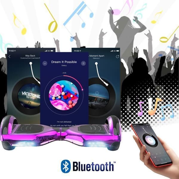 Hoverboard RCB 6.5 Tommer Bluetooth LED Karting Justerbar Rosa