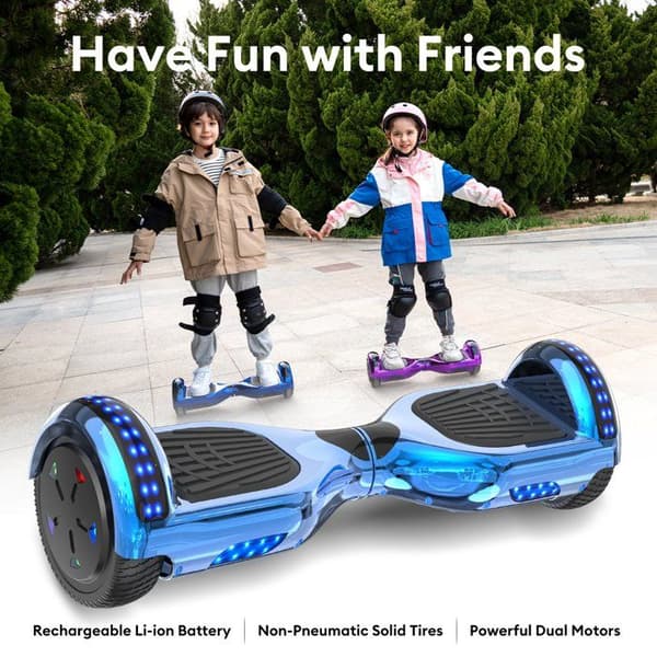 RCB Hoverboard 6,5 tum – Bluetooth och LED – perfekt present till barn – blå