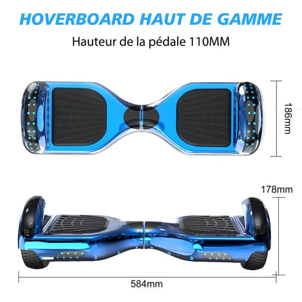 Hoverboard RCB 6.5 Tuumaa Bluetooth LED Karting Säädettävä Sininen
