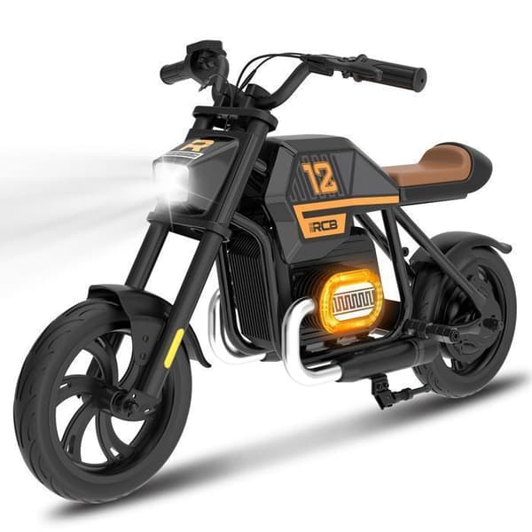 Elmotorcykel til børn - RCB - R9 - 200W - 25km/h - Ambientelys - Sort