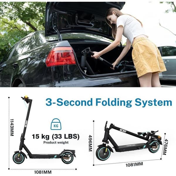 RCB Elektrisk Scooter 500W – 8,5" Solid Dæk – 25 km/h – Rækkevidde 23-30 km – RCB App