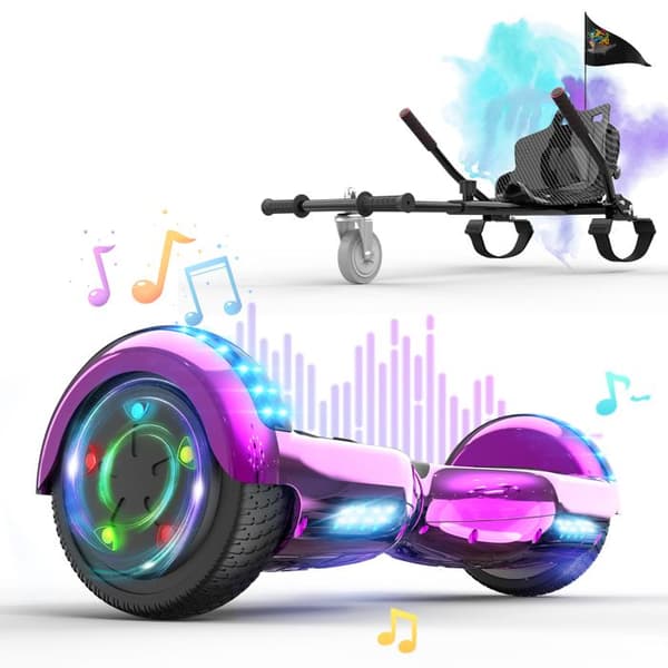 Pakke med rosa Hoverboard og sort Hoverkart - RCB - Super gave til børn